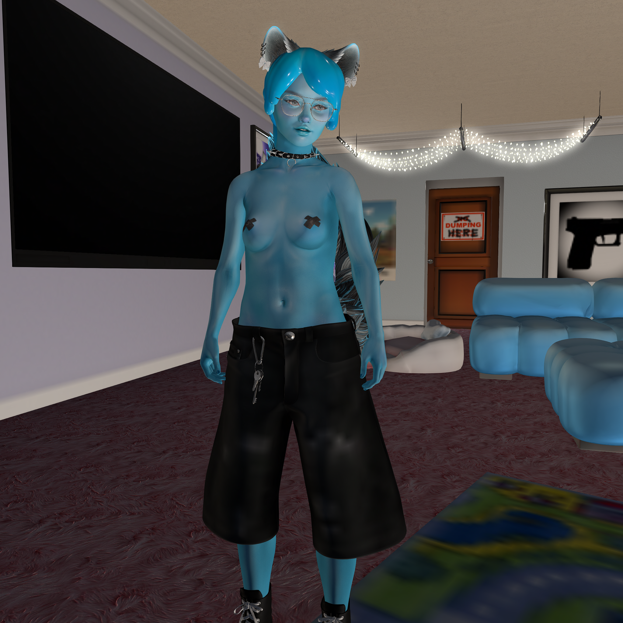Sodie in her good raccoon form